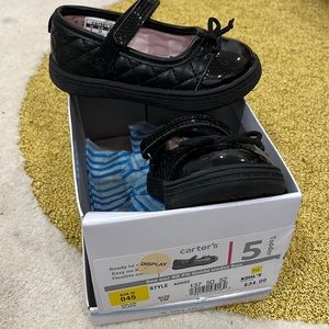 Black patent toddler girl shoes sz 5